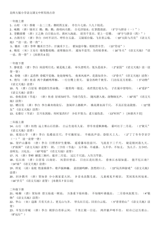 北师大版小学语文课文中所有的古诗