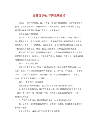 业务员201x年终系统总结 