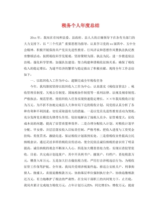 税务个人年度总结 