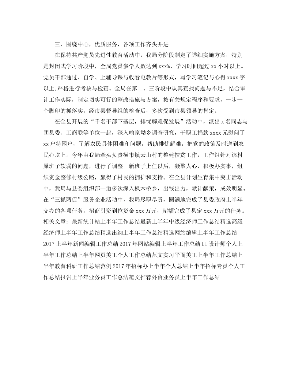 最新上半年审计工作总结范例 _第3页