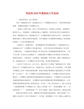 司法局2020年度执法工作总结 