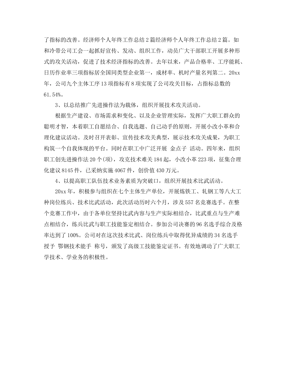 高级经济师个人工作总结范文 _第2页