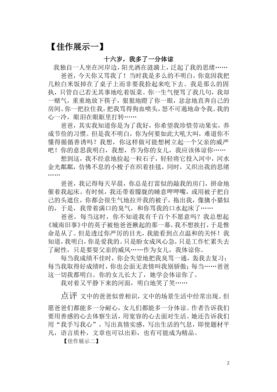 《十六岁我多了一份----》作文指导_第2页