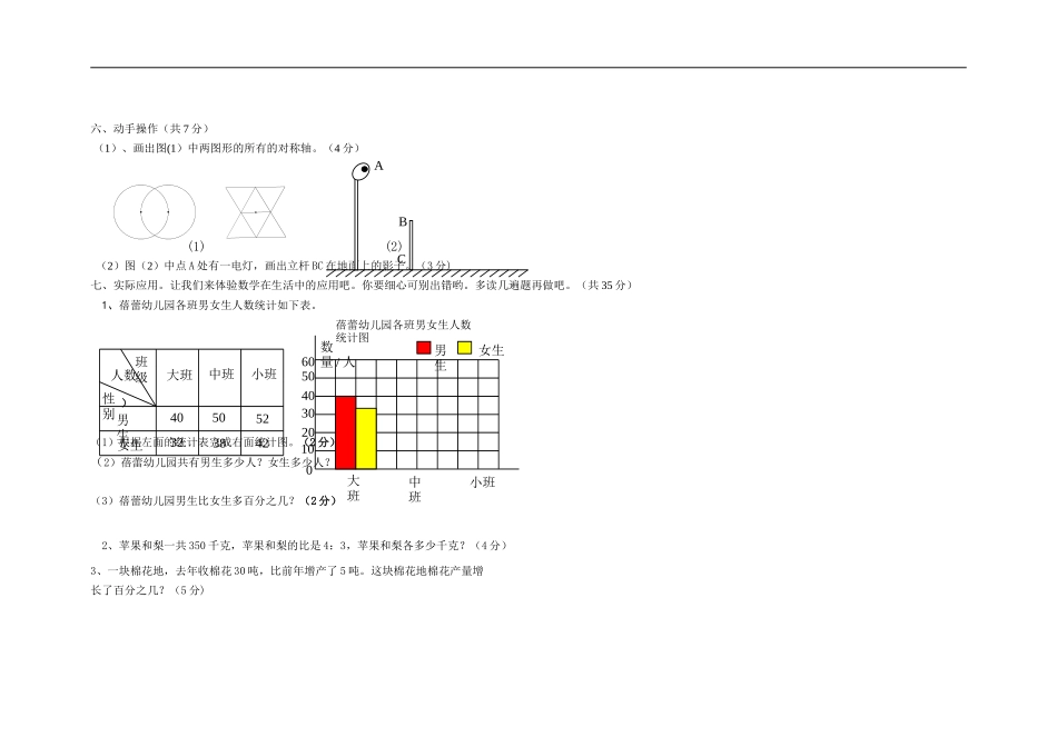 六年级第一学期期末素质评价_第3页