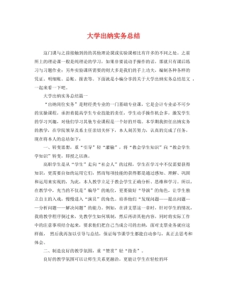 大学出纳实务总结 