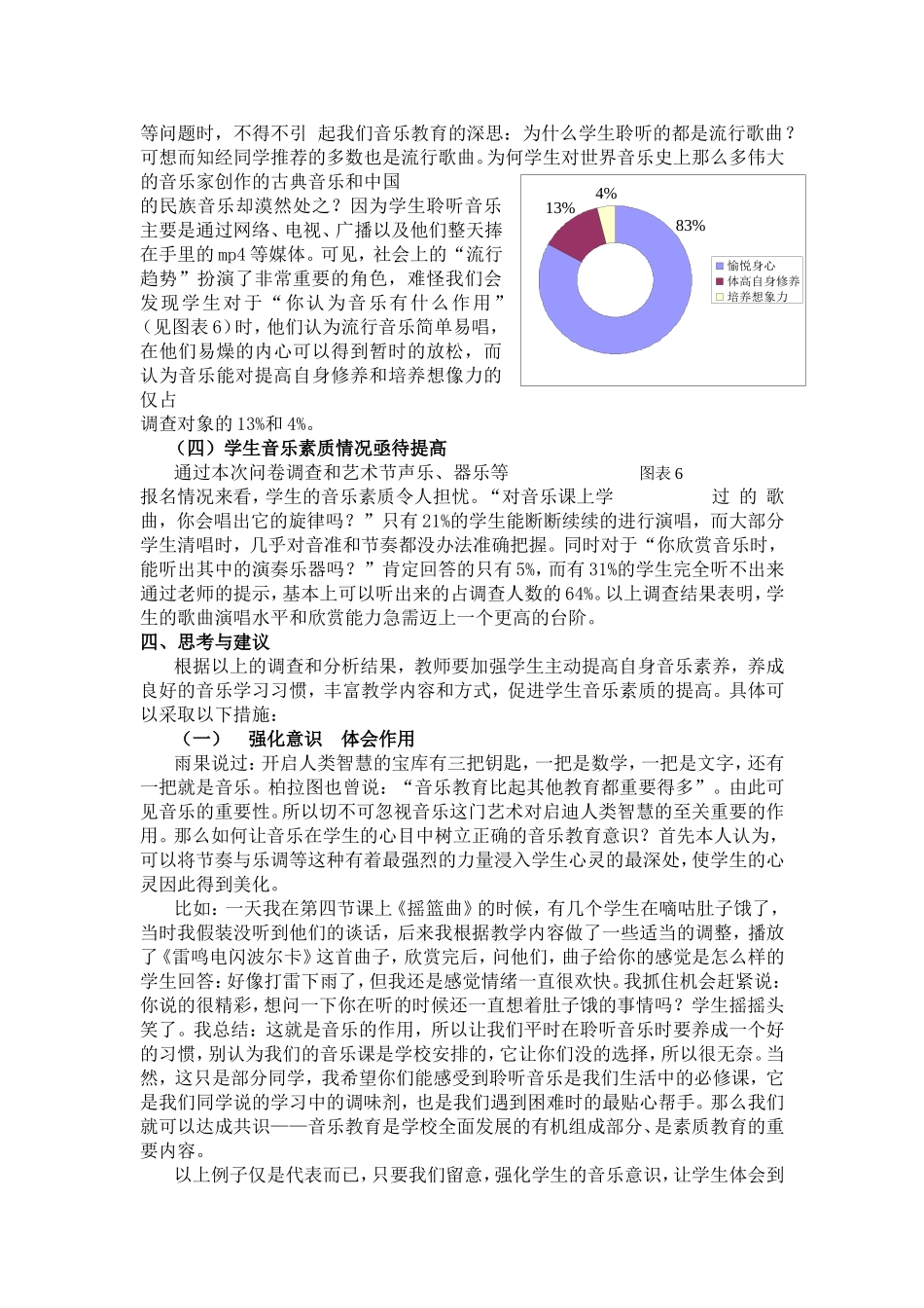 关于农村薄弱初中学生音乐情况的调查报告[1]_第3页