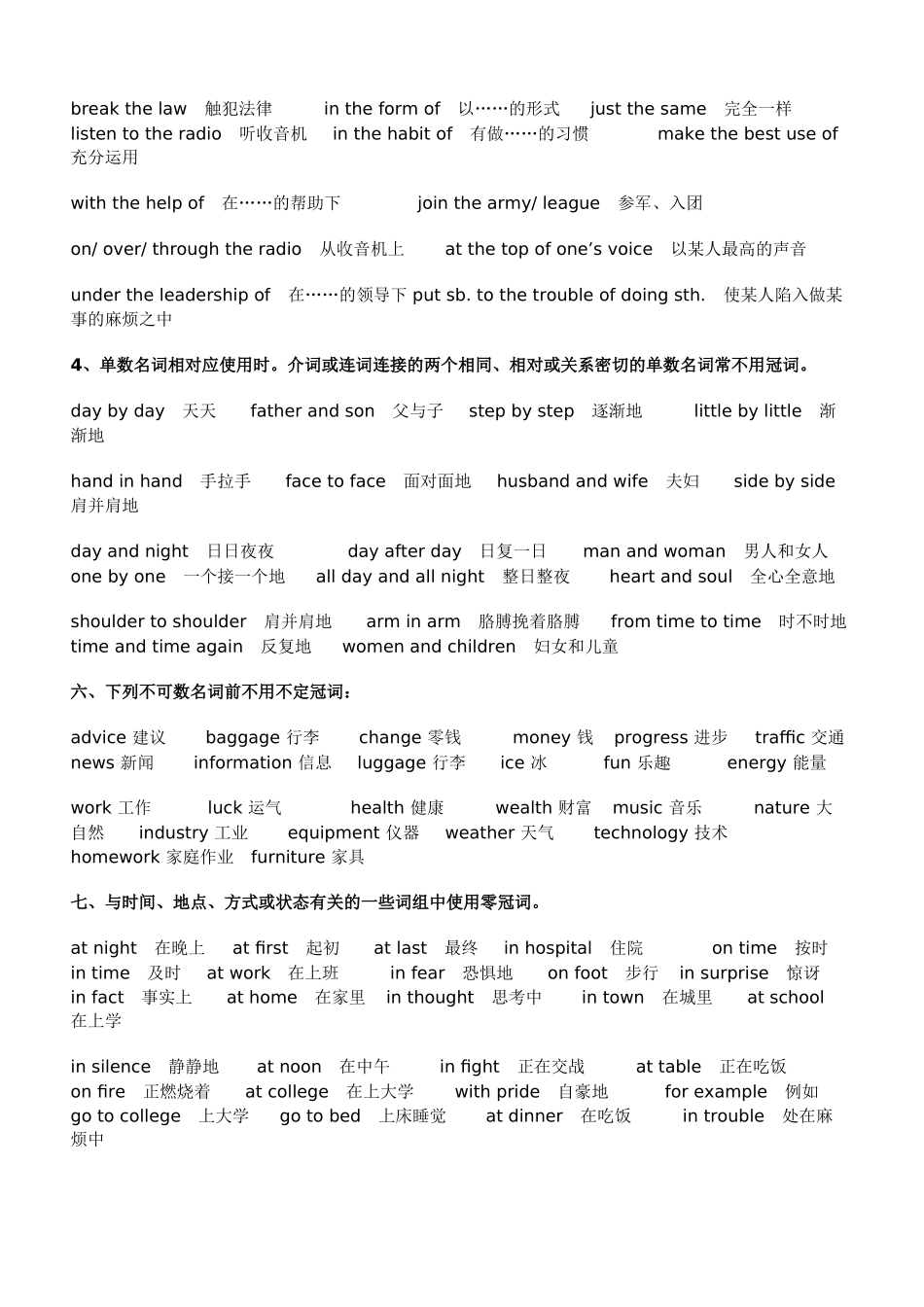 初高中英语常用必背词组、短语_第3页