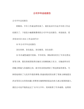 公司半年总结报告 