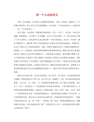 初一个人总结范文 