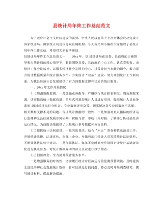 县统计局年终工作总结范文 