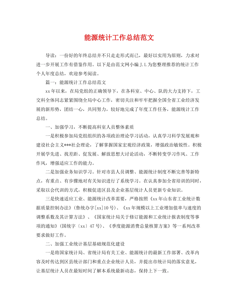 能源统计工作总结范文 _第1页