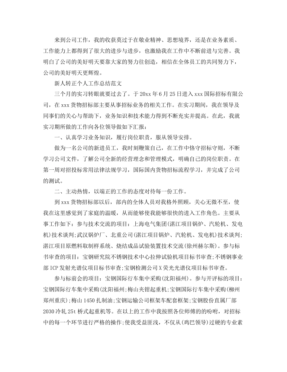 新人转正个人工作总结 _第3页