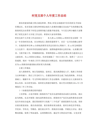 村党支部个人年度工作总结 