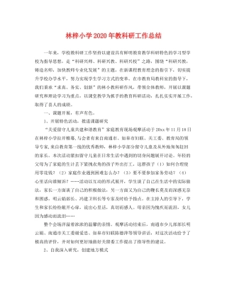 林梓小学2020年教科研工作总结 