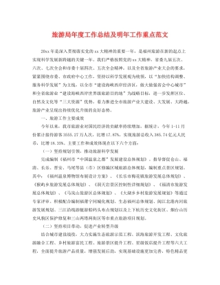 旅游局年度工作总结及明年工作重点范文 