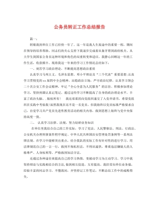 公务员转正工作总结报告 