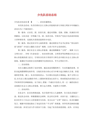少先队活动总结 