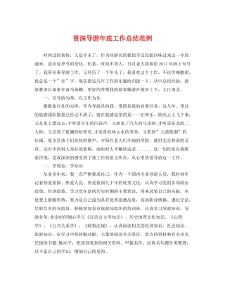 资深导游年底工作总结范例 