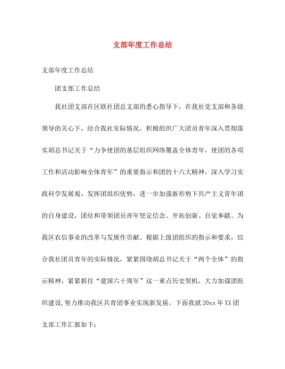 支部年度工作总结 