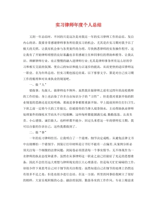 实习律师年度个人总结 