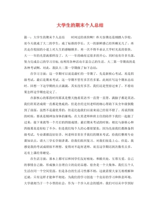 大学生的期末个人总结 