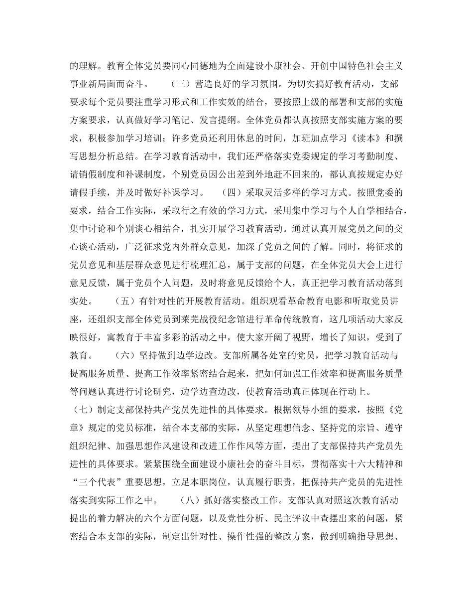 党支部保持党员先进性教育活动总结 _第2页