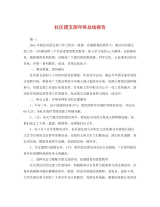 社区团支部年终总结报告 