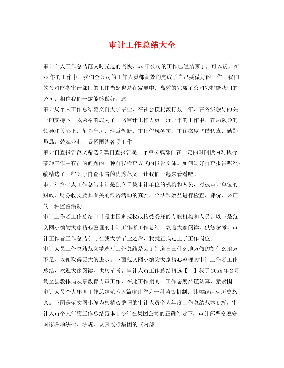 审计工作总结大全 _第1页