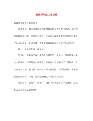 新教师年度工作总结 