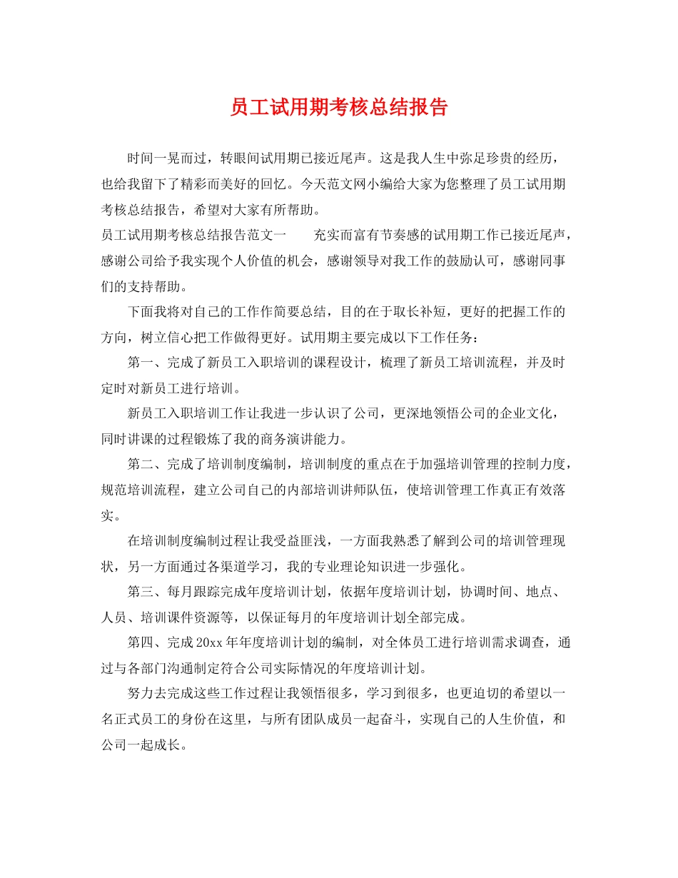 员工试用期考核总结报告 _第1页