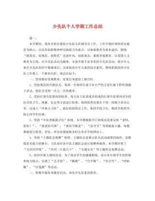 少先队个人学期工作总结 