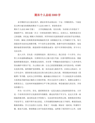 期末个人总结3000字 