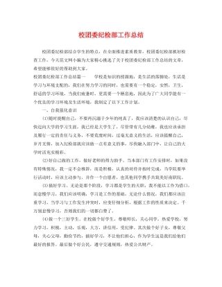 校团委纪检部工作总结 