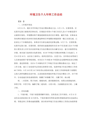 环境卫生个人年终工作总结 
