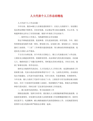 人大代表个人工作总结精选 