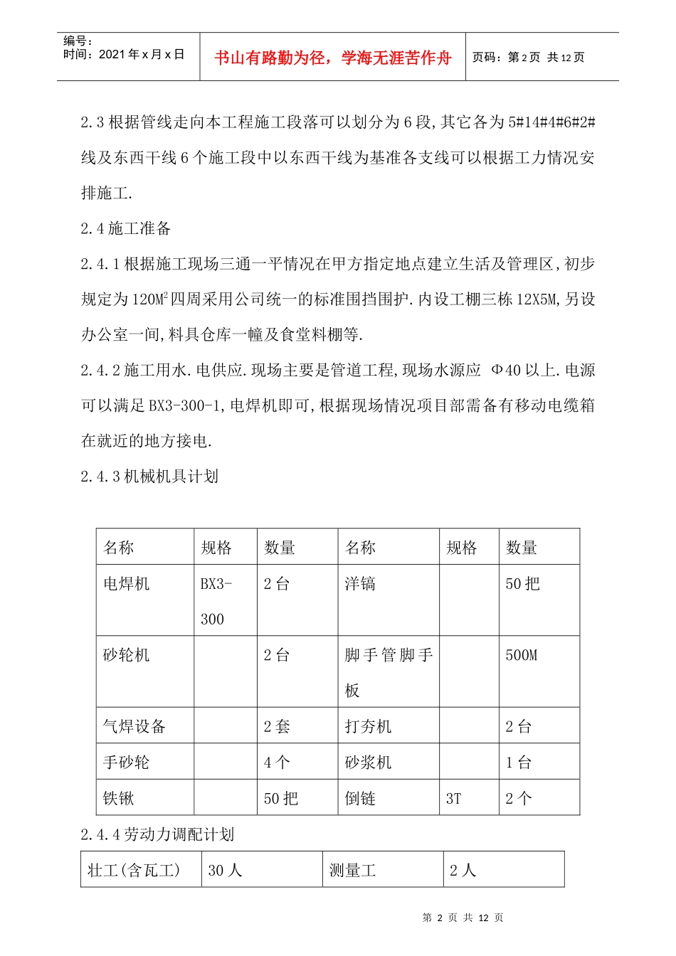 市政热力外线工程施工组织设计_第3页