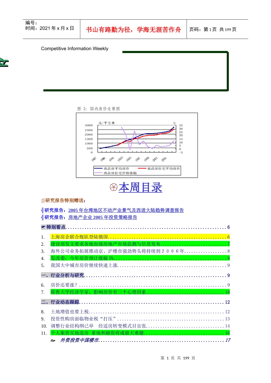 房地产一周行业竞争动态（推荐DOC189）_第1页