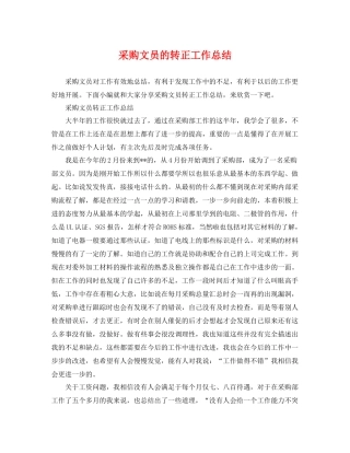 采购文员的转正工作总结 