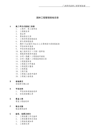 园林工程管理表格(汇总82改)