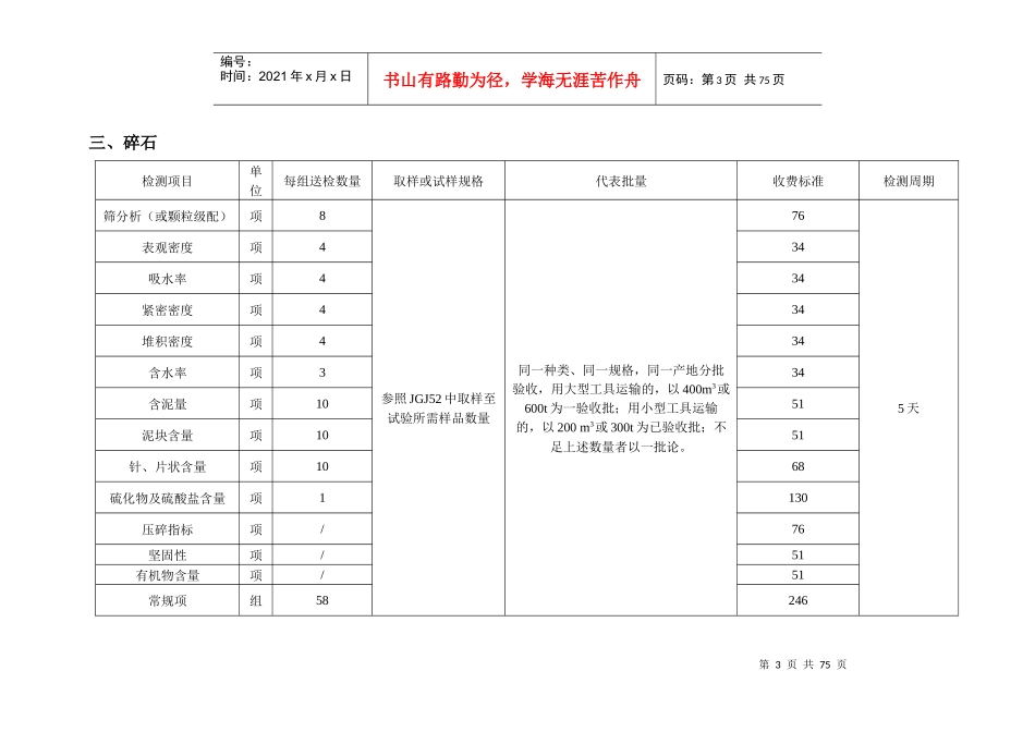 建筑工程材料取样及收费标准范本_第3页