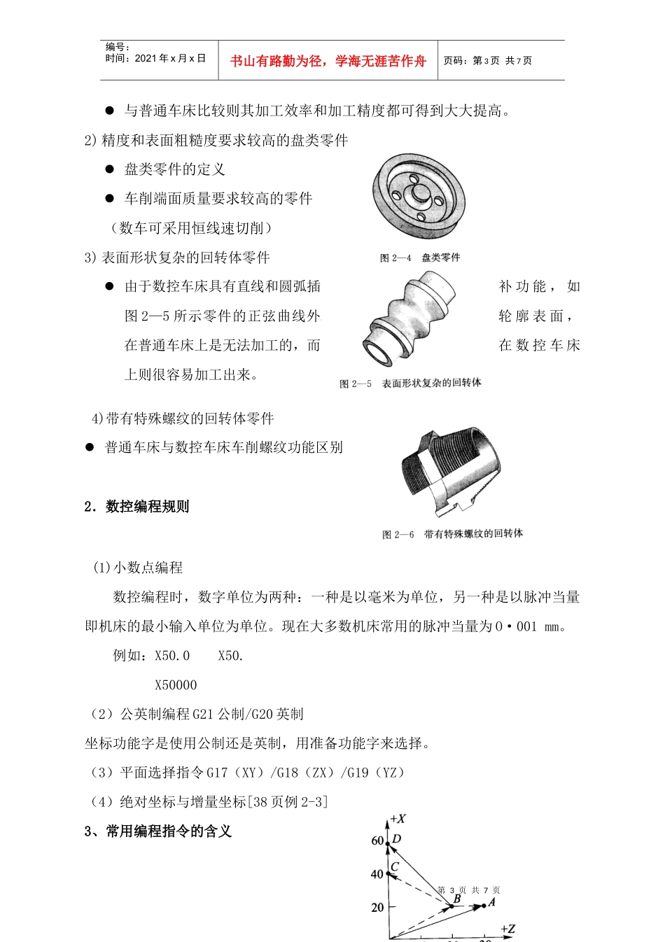 数控 车床 编程 一圆柱圆锥类零件的编程与加工_第3页