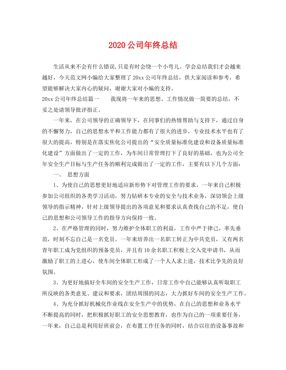 公司年终总结  (2)_第1页