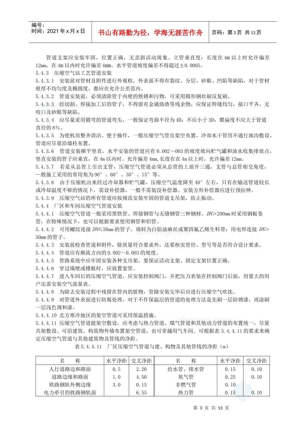 压缩空气管道安装施工工艺标准_第3页