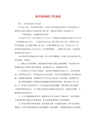 县司法局的工作总结 