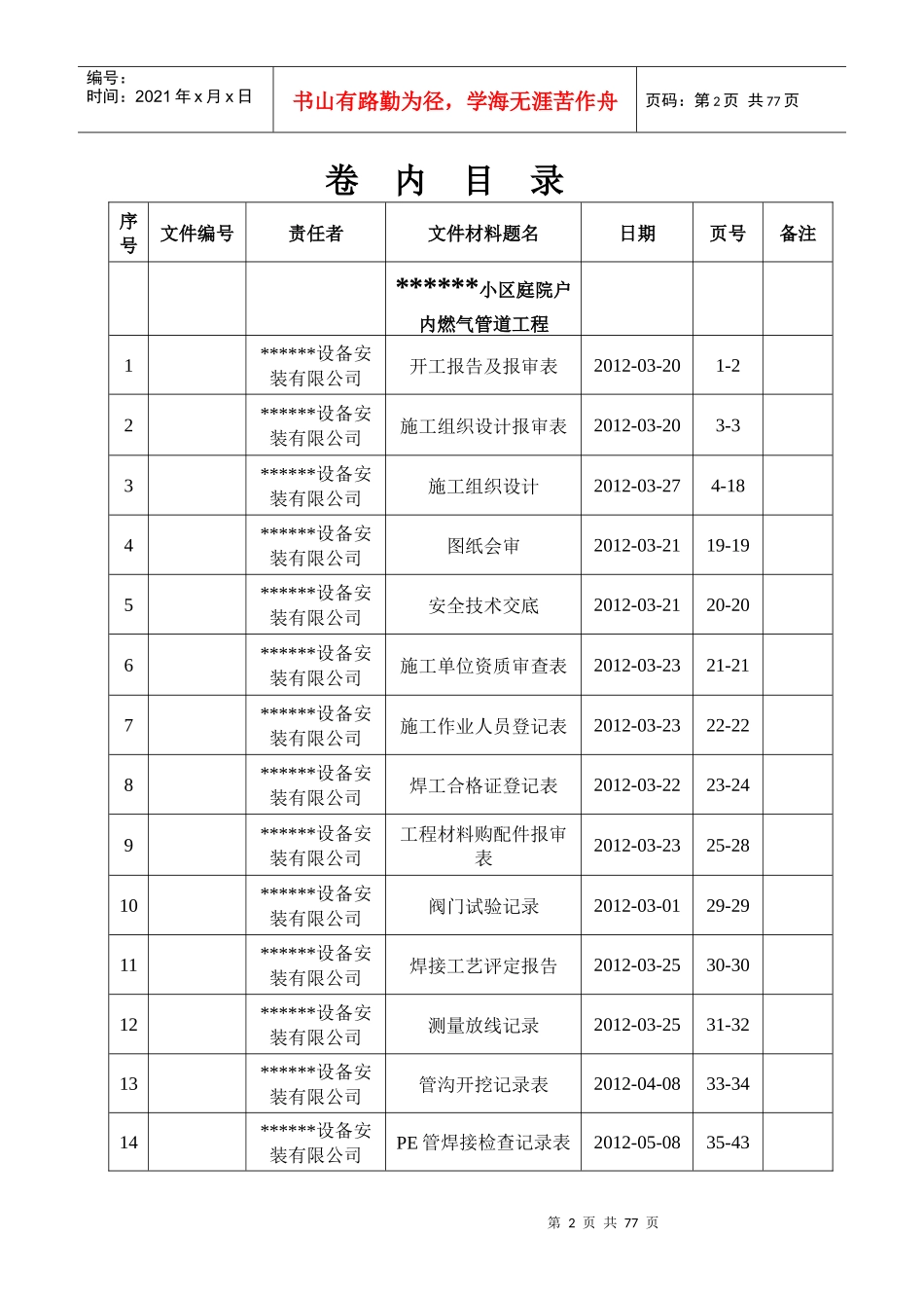 小区庭院户内燃气管道工程竣工资料_第3页