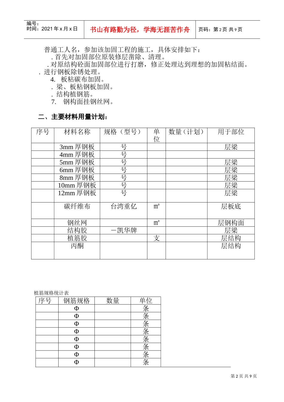 大楼装修及改造工程结构补强、加固施工组织设计方案(DOC14页)_第3页
