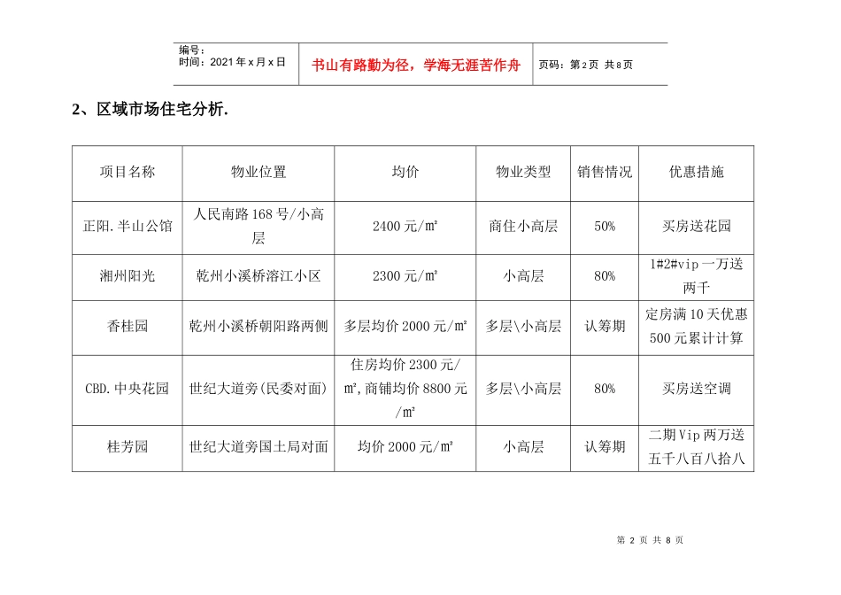 吉祥嘉园尾盘阶段住宅、商业、车库_第2页