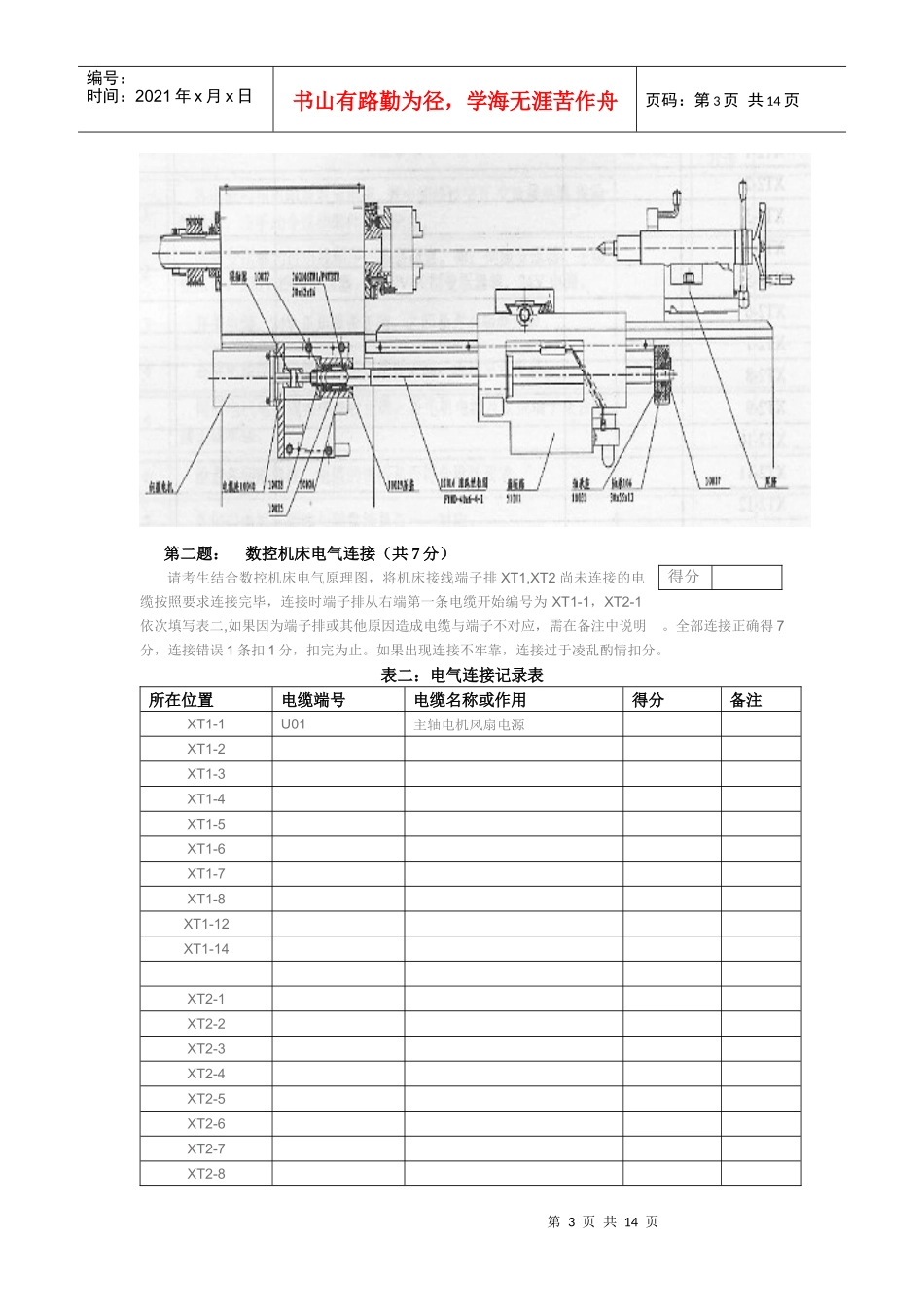 数控机床维修大赛考试试题_第3页