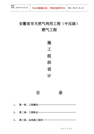 安徽省某天然气利用工程(中压a级)施工组织设计_new