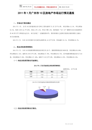 广州XXXX年1月房地产销售情况